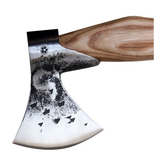 Wholesale Customized Top Quality OEM ODM Service Handmade Damascus Steel Axe Outdoor Camping Wooden Ash Wood <b>Handle</b> for Cutting - Product Image 3