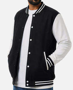 Blousons universitaires personnalisés unisexes en cuir véritable, chauds, imperméables et écologiques, style baseball, pour l'hiver - Product Image 2