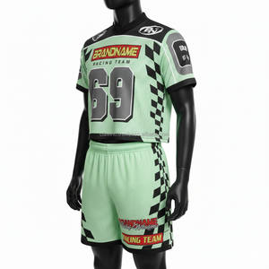 Nueva Camiseta de Fútbol Americano Personalizada al por Mayor, Azul Marino y Amarillo, con Malla, Auténtica, con Forma Cuadrada y Degradado, Talla Grande - Product Image 4