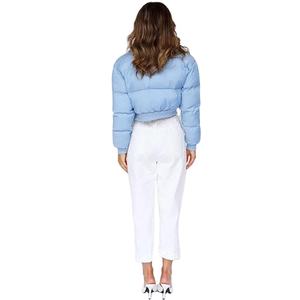 Nouveau hiver femmes épais respirant tissé Nylon doublure bouffant Bomber veste à manches longues grande taille décontracté - Product Image 3