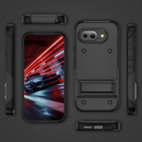 Coque de téléphone robuste légère avec protection antichute universelle 2-en-1 en TPU+PC, pare-chocs antichoc et support invisible pour Google