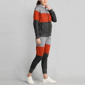 Meilleure vente femmes décontracté hiver toile respirant longue capuche fermeture éclair hauts solide haute qualité Jogging porter dernière conception - Product Image 4