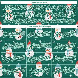 Venta caliente logotipo personalizado Kelly Green-White Christmas 3D Authentic Baseball Jersey - Product Image 4