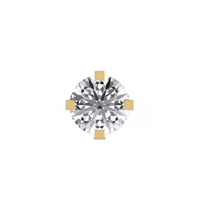 Everyday Wear 18K oro amarillo certificado laboratorio cultivado diamante encantador nariz pin diseño Floral Piercing fino joyería para mujeres - Product Image 1