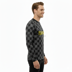 T-shirt à manches longues en coton polyester de haute qualité personnalisé pour hommes T-shirts à épaules tombantes à manches longues - Product Image 6