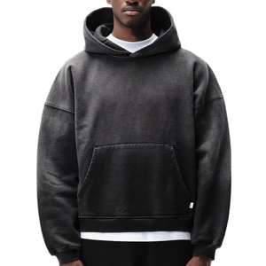 Fabricants OEM et ODM, logo personnalisé, qualité supérieure, sweat-shirts en coton uni surdimensionnés, lavage à l'acide, mode masculine - Product Image 1