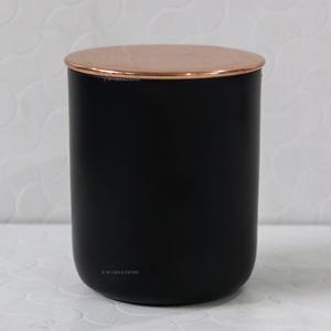 Pots de bougies noires, vides, faits à la main, personnalisés, pour la fabrication de bougies, avec couvercle en cuivre, conteneurs à noeux, 12 pièces, 14oz - Product Image 2