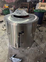 Tandoor à gaz commercial rond en acier inoxydable robuste avec brûleur à chauffage rapide pour une cuisson uniforme dans les restaurants et la restauration