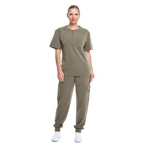 Tenues médicales personnalisées : Ensemble de pantalons de travail unisexe à jambes larges, haute qualité, imperméables, en Spandex, avec détection d'aiguilles - Product Image 1
