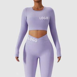 Liso teñido Nueva llegada Último diseño Mujeres Yoga Set Mejor precio Bajo Moq Color sólido Mujeres Yoga Set para la venta - Product Image 1