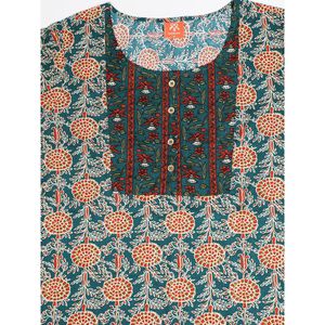 Evolove Camisón largo de rayón con estampado floral para mujer, ropa de dormir transpirable y cómoda, color verde azulado, S-3XL - Product Image 3