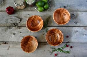 Handmade Wooden Bowl <b>Dinnerware</b> Fruits Salad Soup Serving Bowl for Home Kitchenware Tabletop Restaurant Wedding Gift Wholesale - Product Image 4