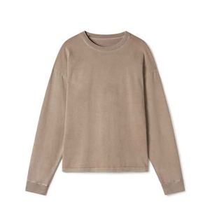 Sweats à col rond 100% coton hiver polaire doublé Long Polo Style solide motif tricoté tissage Anti-rétrécissement Anti-rides haut - Product Image 1