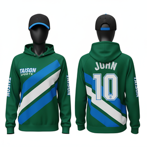 Sweat à capuche d'entraînement de football pour femmes, 280 GSM, polaire polyester, noir avec empiècements jaunes, blancs et bleus, design par sublimation, logo personnalisé - Product Image 3