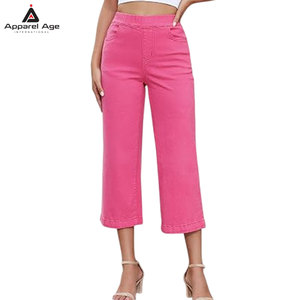 New Style Outdoor Use Women Jeans Capris Best Quality Solid Color Jeans Capris For Women In Cheap Price - Product Image 3