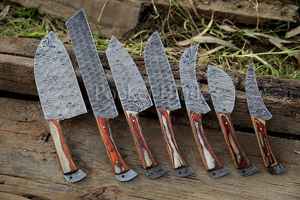 Juego de cuchillos de Chef de acero de Damasco de 7 piezas con mango de madera, cuchillos de cocina en restaurante profesionales para uso doméstico, 10 Uds. - Product Image 2