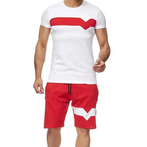 Ropa informal de calle para hombre, Conjunto de camiseta y pantalones cortos de manga corta de verano, ropa de algodón de punto transpirable estampada para hombre - Product Image 3