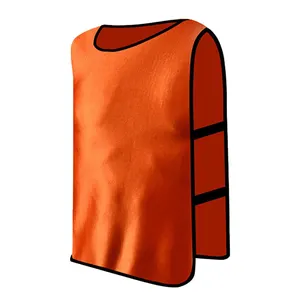 Best Selling Sports Scrimmage Vest Plain Dyed Comfortable Orange Color Polyester Mesh Made In Pakistan