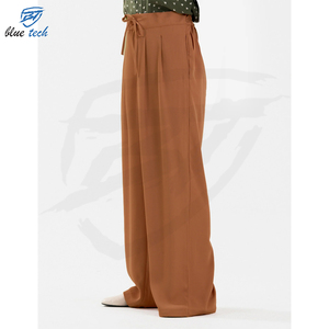 New Hot Selling Women's Mid Waist Flat Front 2 Pocket Loose Fit Casual <b>Trousers</b> Quick Dry - Product Image 3