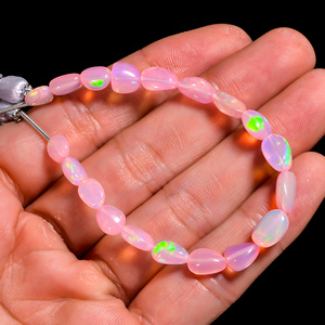 Opale éthiopienne dégringolée perles lisses pierre précieuse d'opale de feu Flashy rose pour la fabrication de bijoux perles d'opale - Product Image 3