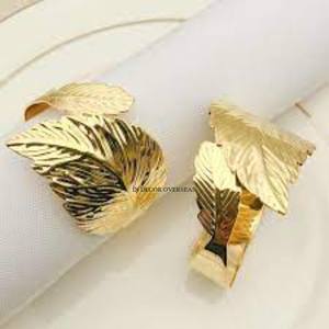 Posavasos de Diseño Atractivo con Bordes Dorados, Decoración de Mesa para el Hogar y Hoteles, Anillo de Servilleta de Lujo, Accesorios para Bodas - Product Image 4