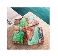 Sous-verres carrés en bois faits à la main, écologiques, résistants à la chaleur, durables, finition imperméable, non toxiques, qualité alimentaire, épaisseur 10 mm, personnalisables
