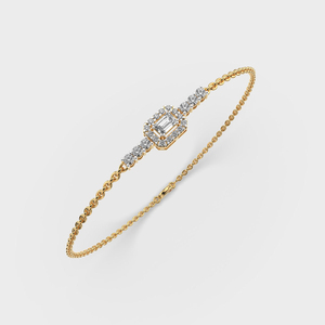 Bracelet de tennis pour dames Edgy avec diamant rectangulaire émeraude cultivé en laboratoire de 3.5 à 4mm pour anniversaires Bracelets et bracelets en diamant - Product Image 3