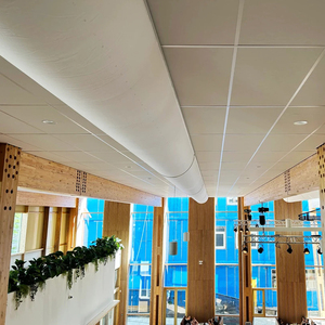 Conducto de <span class=keywords><strong>Aire</strong></span> <span class=keywords><strong>Textil</strong></span> Antibacteriano Semicircular, Conducto de Tela Semicircular <span class=keywords><strong>para</strong></span> Espacios de Baja Altura en Escuelas, Hospitales y Oficinas - Product Image 1