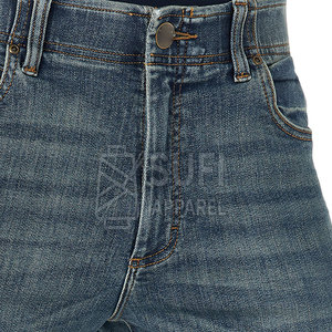 กางเกงยีนส์ทรงสลิมฟิตทรงตรงเอวกลางติดกระดุมผ้ายืดสวมใส่สบายเป็นมิตรกับสิ่งแวดล้อมระบายอากาศได้ดีสำหรับสวมใส่ในชีวิตประจำวันเดินทางและกิจกรรมต่างๆ - Product Image 6