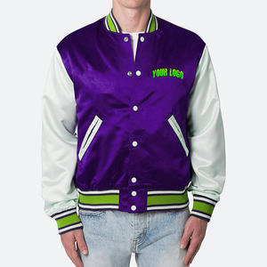 Chaqueta Universitaria Personalizada, Chaqueta de Béisbol de Algodón con Bordado Pesado, Chaqueta de Cuero para Hombre con Estampado de Patchwork Estilo Hip Hop - Product Image 1
