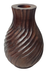 Décoration de chambre moderne sculptée à la main ferme de luxe marron foncé vintage vente à chaud jardinière en bois de manguier indien pots de vase à fleurs - Product Image 2