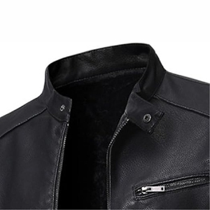 Pakistan Manufacture Genuine Leather Sheep Embroidered Stand Collar Front Logo Eco-Friendly Waterproof Breathable Unisex <b>Winter</b> - Product Image 5