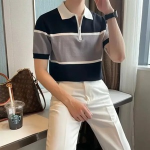 Vente en gros de polos à manches courtes pour hommes, chemises de golf grande taille avec revers, tissu jersey respirant - Product Image 1