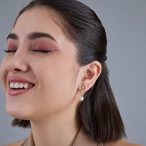 Pendientes de Plata 92.5 con Diseño Geométrico de Borla y Esmeralda, Perla, Diamante, Rubí y Circonita para Regalo de Boda o Fiesta - Product Image 3
