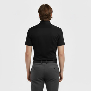 Chemise habillée à manches courtes ajustée en popeline unie personnalisée pour homme - Product Image 6