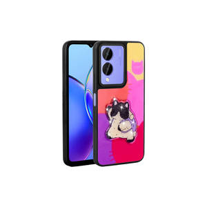 Funda de silicona con figura icónica en relieve brillante Netzy para Vivo Y17S Y19 Y36, funda de silicona suave antihuellas, color morado - Product Image 1