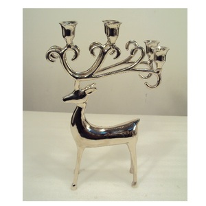 Portavelas de luz de té de Reno de aluminio pulido plateado y Base para decoración de mesa iluminación de Navidad para el hogar decorativa - Product Image 3