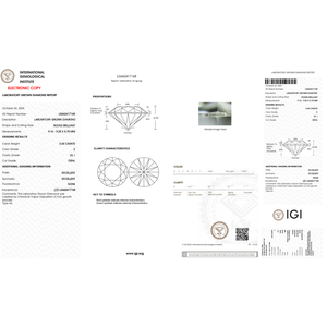 เพชรทรงกลมเจียระไนแบบบริลเลียนท์ น้ำหนัก 3.04 กะรัต VS1/E เพชรเลี้ยงในห้องปฏิบัติการ ได้รับการรับรองจาก IGI คุณภาพการขัดเงา EX สำหรับแหวนเพชรที่หรูหรา - Product Image 2