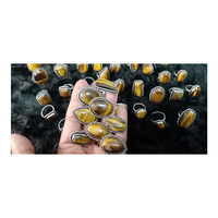Offre Spéciale – Agate Mien Œil de Tigre Pierre Naturelle, Laiton Plaqué Argent 925, Monture Sertie, Style Punk, Qualité Supérieure, Ovale pour Enfants