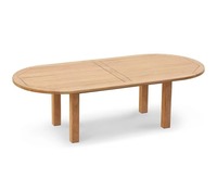 Table de jardin ovale en teck massif moderne, robuste, empilable, résistante aux UV, légère, pour hôtels et restaurants en plein air