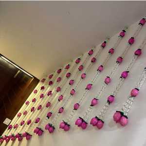 Guirnalda de hilo de loto Mogra para colgar en la pared para fiestas festivales Pooja y celebraciones de boda corona de pared decorativa para el hogar - Product Image 4