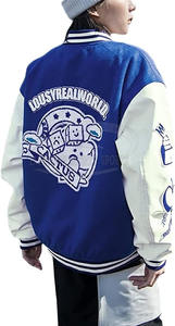 Veste de baseball universitaire pour homme avec logo personnalisé, col montant, style vintage, fabriquée au Pakistan - Product Image 3