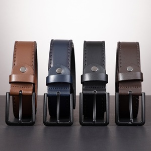 Ceinture décontractée en cuir de buffle écologique de qualité supérieure pour homme, largeur 3,5 cm, boucle carrée en alliage, vente en gros par Akyol Factory - Product Image 5