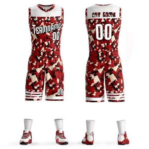 2024 vente en gros 100% Polyester imprimé respirant séchage rapide hommes basket-ball uniforme ensemble maillots personnalisés vêtements de sport unis pour l'équipe - Product Image 6