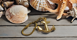 Llavero de ancla Náutica de latón antiguo Llavero marino coleccionable con llavero de metal de ancla - Product Image 5