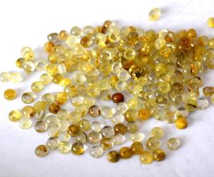 แร่ควอทซ์รูไทล์สีทองธรรมชาติทรงหลังเบี้ยทรงกลมขนาด7มม. ควอทซ์รูไทล์สีทอง - Product Image 4