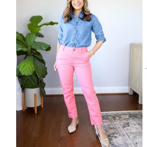 Haute qualité dernière conception couleur unie grande taille femmes Chino pantalon pantalon à la mode Slim Fit Chino pantalon exportation de BD - Product Image 1