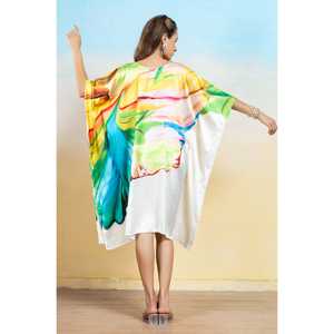 <b>Prism</b> Splash Women's Short Kaftan Dress Soft Satin Material - Product Image 2