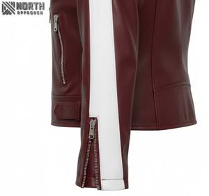 Veste en cuir et toile tricotée de haute qualité pour femmes, respirante, mode d'hiver, avec options de couleur de logo personnalisé et fermeture éclair - Product Image 3