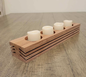 Conteneur à bougies en bois de luxe, porte-bougie écologique pour table - Product Image 3